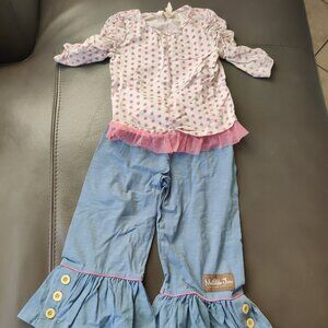 Matilda Jane size 4 ruffle pants and shirt